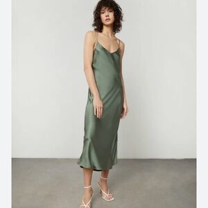 Oak and Fort Satin Midi Dress
